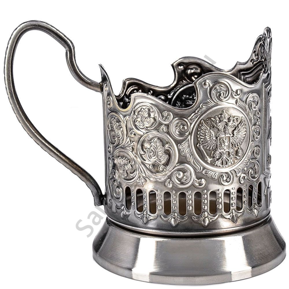 Подстаканник никелированный с чернью «Отечество, Долг, Честь» Подстаканник никелированный с чернью «Отечество, Долг, Честь»