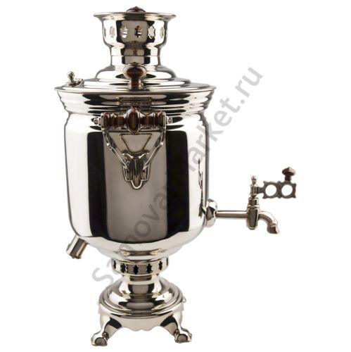 Самовар комбинированный 5 литров формы «Банка», серебристый, категория «Люкс»