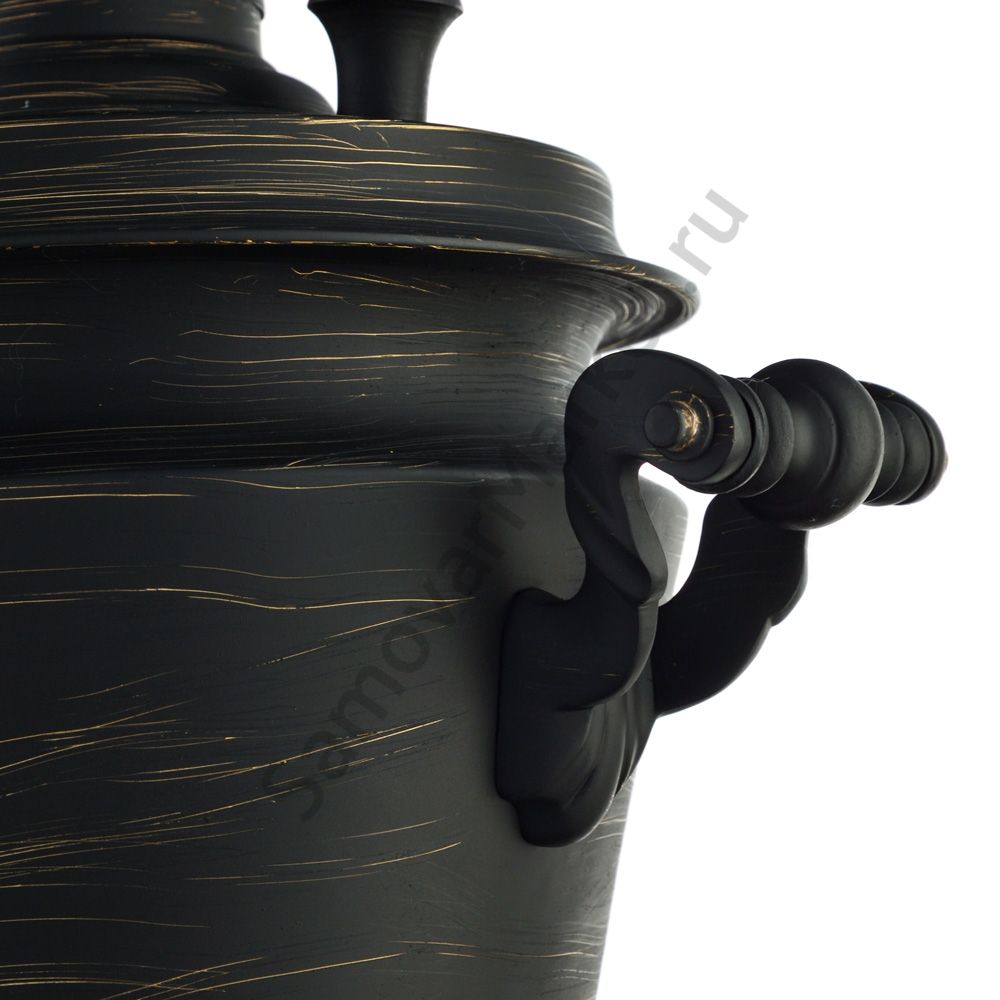 Самовар на дровах 5 литров формы «Рюмка», золотые нити в патине, литьё, категория «Эксклюзив» Самовар на дровах 5 литров формы «Рюмка», золотые нити в патине, литьё, категория «Эксклюзив»