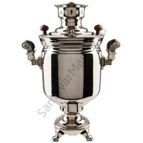 Самовар комбинированный 5 литров формы «Банка», серебристый, категория «Люкс»