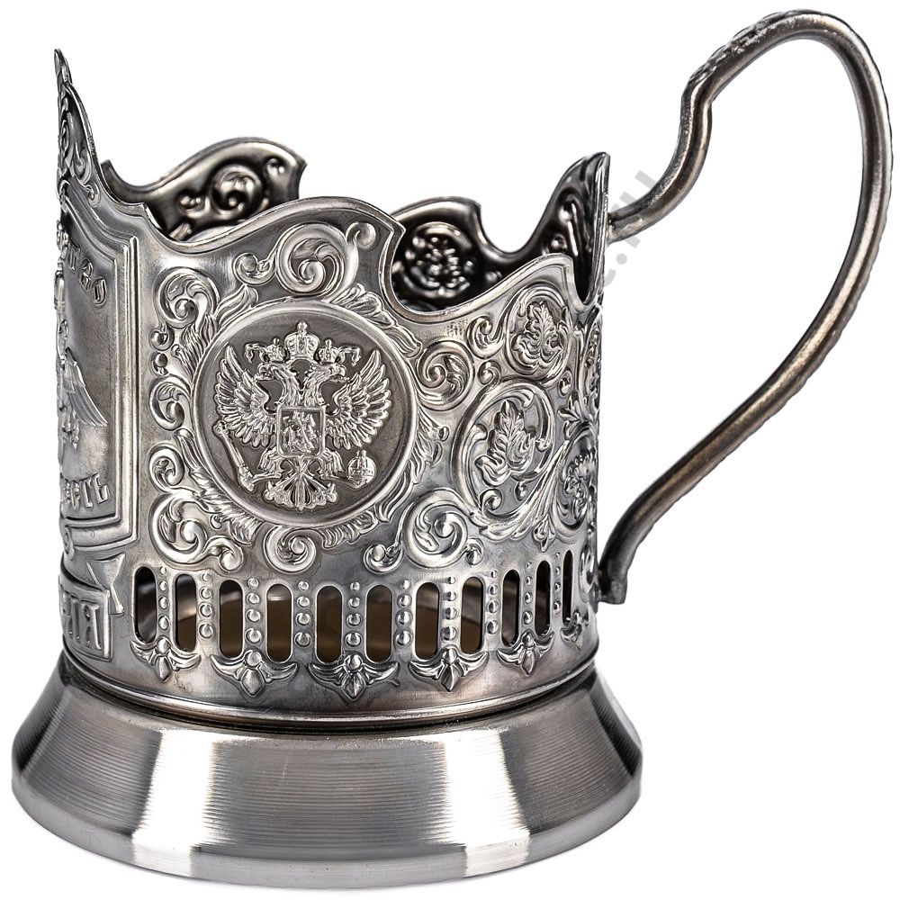 Подстаканник никелированный с чернью «Отечество, Долг, Честь» Подстаканник никелированный с чернью «Отечество, Долг, Честь»