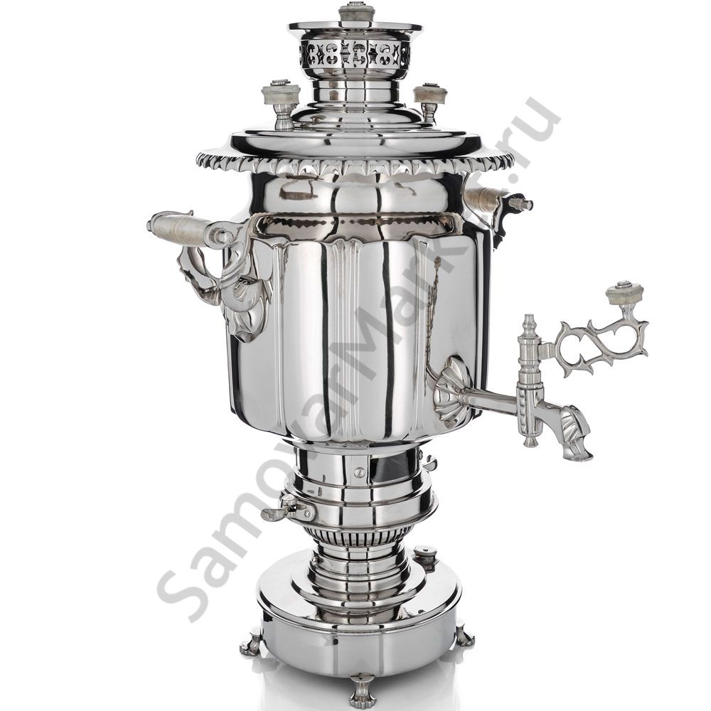 Самовар антикварный жаровой на керосине 7 литра формы «Фонарь» Б.Г. Тейле, серебристый  Самовар антикварный жаровой на керосине 7 литра формы «Фонарь» Б.Г. Тейле, серебристый