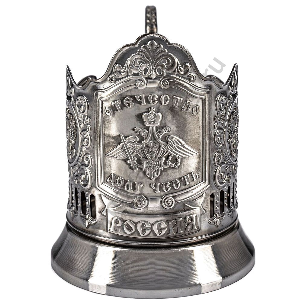 Подстаканник никелированный с чернью «Отечество, Долг, Честь» Подстаканник никелированный с чернью «Отечество, Долг, Честь»