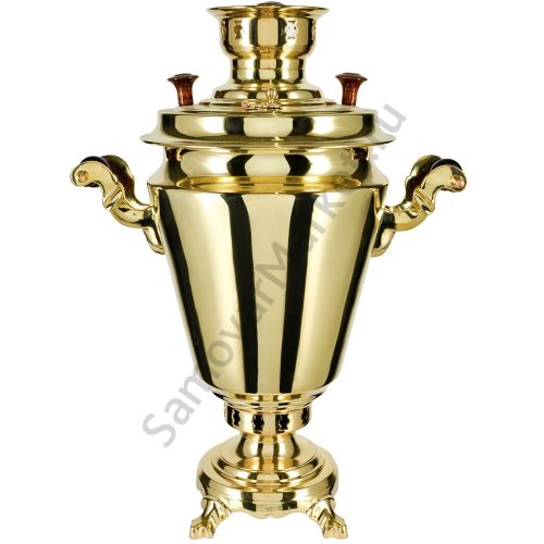 Самовар на дровах 5 литров формы «Рюмка», золотой, категория «Люкс»