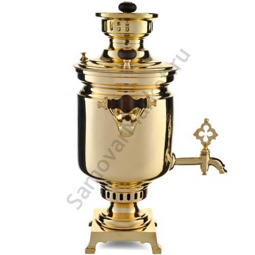 Самовар антикварный на дровах 3 литра формы «Банка» В.С. Баташева с медалями, золотой