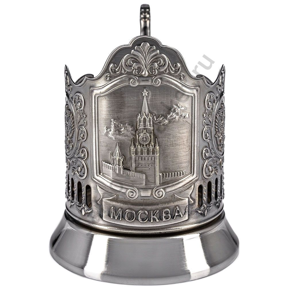 Подстаканник никелированный с чернью «Спасская башня» Подстаканник никелированный с чернью «Спасская башня»