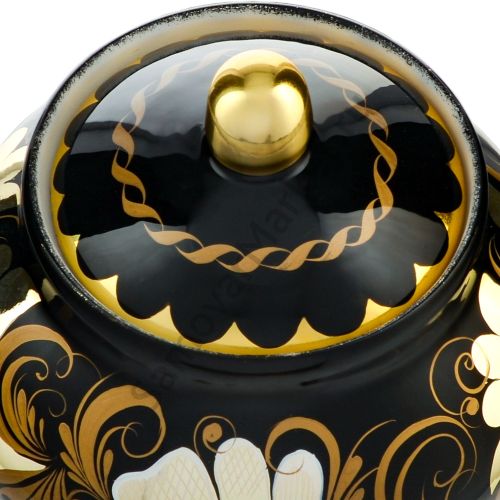 Сахарница с художественной росписью «Кудрина чёрная» Сахарница с художественной росписью «Кудрина чёрная»