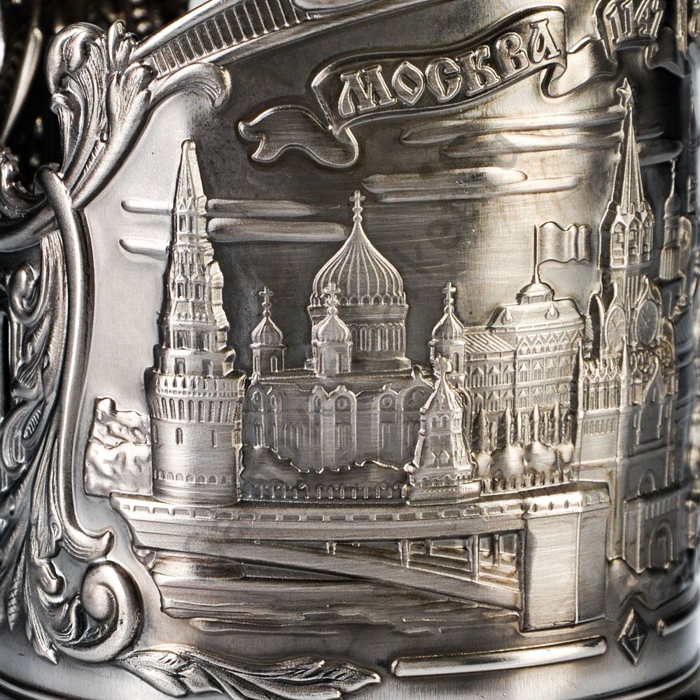 Подстаканник никелированный с чернью «Москва» Подстаканник никелированный с чернью «Москва»