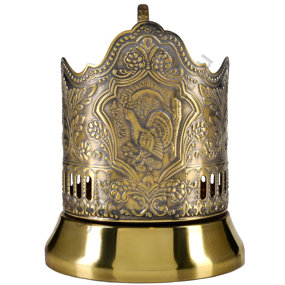 Подстаканник латунный «Глухарь» Подстаканник латунный «Глухарь»