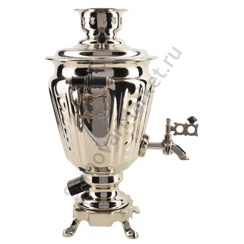 Самовар электрический 3 литра формы «Рюмка» с защитой ТЭН, литьё, серебристый