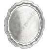Поднос для самовара круглый с фигурным вырезом края с гравировкой, серебристый, уценка 