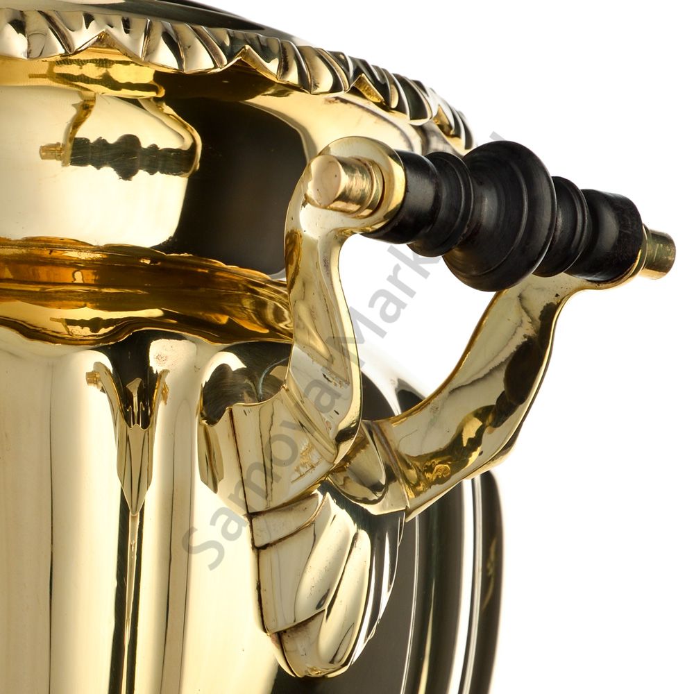 Самовар антикварный на дровах 6,5 литров формы «Ваза дольная», ТПЗ, золотистый Самовар антикварный на дровах 6,5 литров формы «Ваза дольная», ТПЗ, золотистый