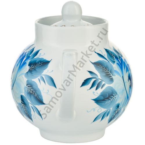 Чайник заварочный для самовара с художественной росписью «Гжель с цветами»