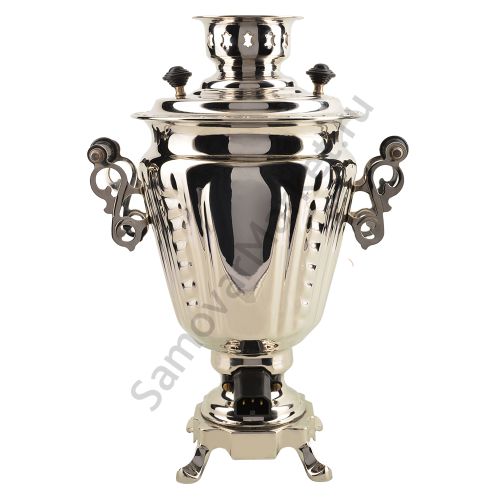 Самовар электрический 3 литра формы «Рюмка» с защитой ТЭН, литьё, серебристый