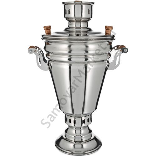 Самовар на дровах 5 литров формы «Конус», нержавеющая сталь, серебристый 