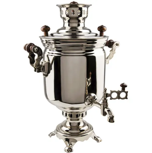 Самовар комбинированный 5 литров формы «Банка», серебристый, категория «Люкс»
