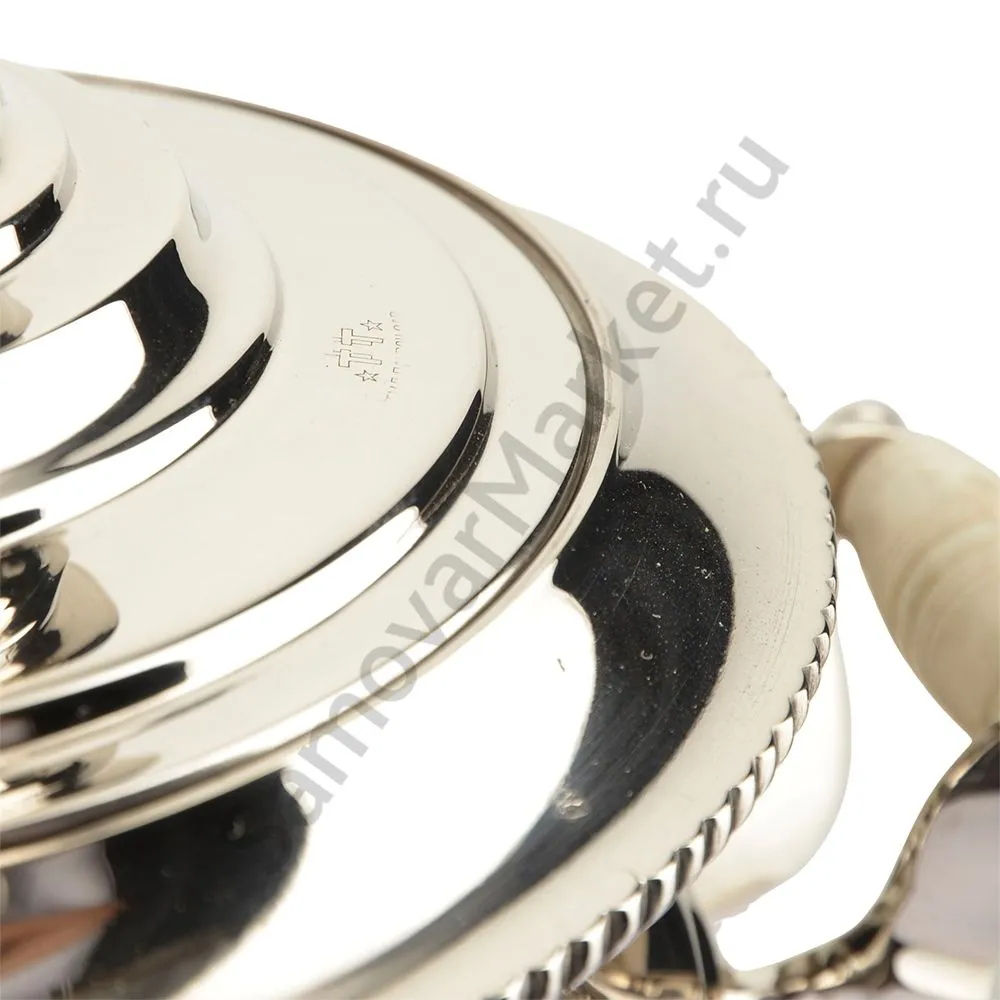 Самовар антикварный на дровах 3 литра формы «Рюмка гранная» ТПЗ, серебристый Самовар антикварный на дровах 3 литра формы «Рюмка гранная» ТПЗ, серебристый