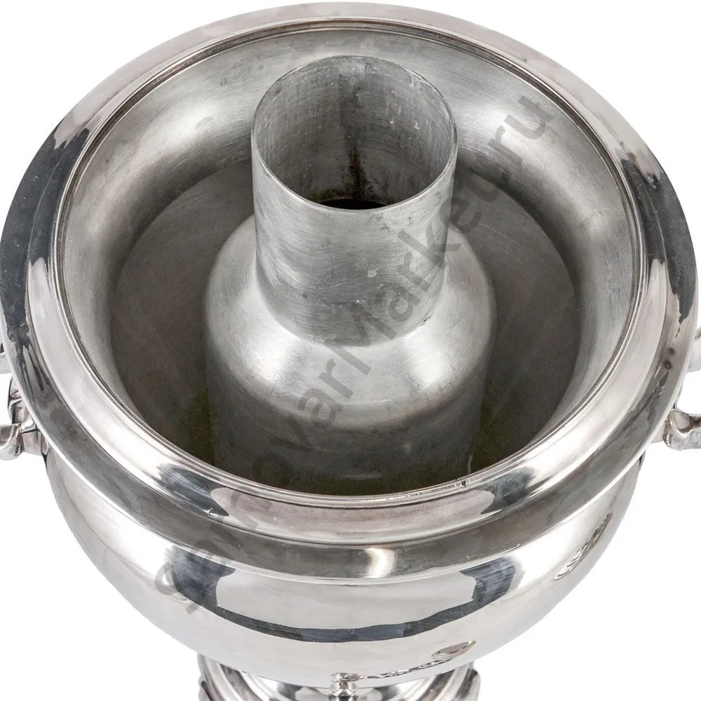 Самовар антикварный на дровах 5 литров формы «Ваза» братьев Воронцовых, серебрение