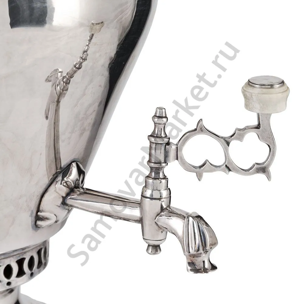 Самовар антикварный на дровах 5 литров формы «Ваза» братьев Воронцовых, серебрение