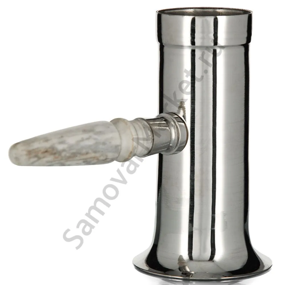 Самовар антикварный на дровах 1 литр формы «Рюмка » М.И.Фролов,с трубой,фурнитура кость, серебристый