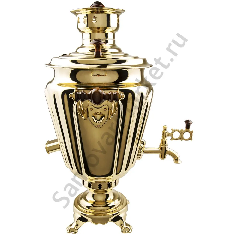 Самовар комбинированный 7 литров формы «Рюмка гранная», золотой, категория «Люкс» Самовар комбинированный 7 литров формы «Рюмка гранная», золотой, категория «Люкс»