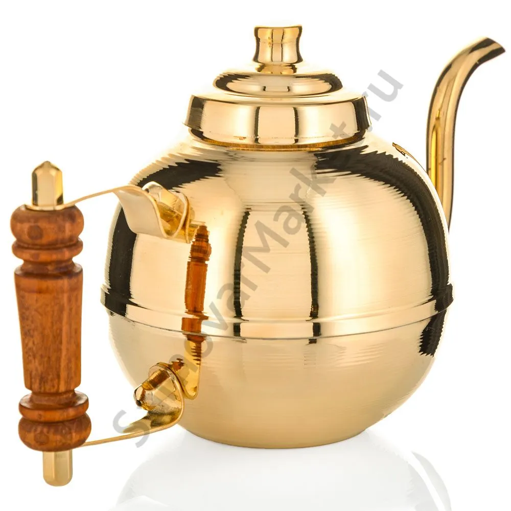Чайник заварочный для самовара круглый 0,6 литра, золотой Чайник заварочный для самовара круглый 0,6 литра, золотой