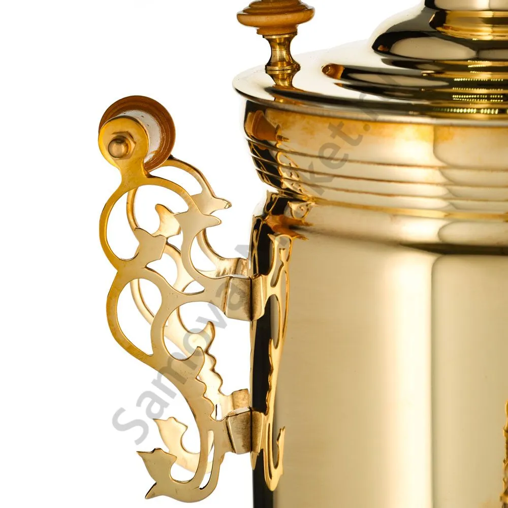 Самовар на дровах 5 литров формы «Банка гладкая», золотой Самовар на дровах 5 литров формы «Банка гладкая», золотой