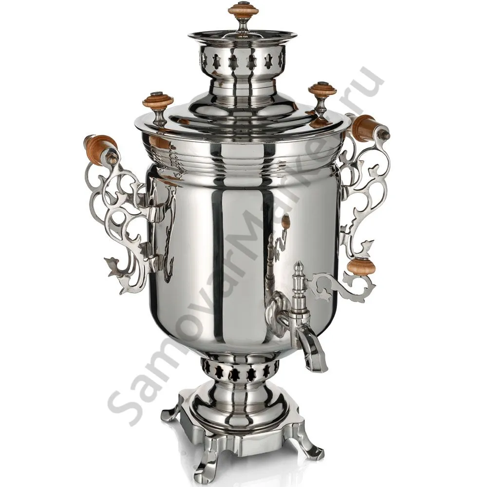 Самовар на дровах 5 литров формы «Банка гладкая», серебристый Самовар на дровах 5 литров формы «Банка гладкая», серебристый