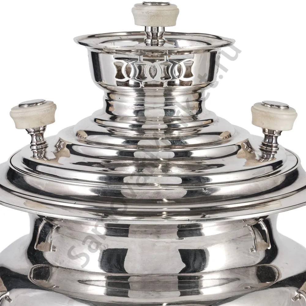 Самовар антикварный на дровах 5 литров формы «Ваза» братьев Воронцовых, серебрение