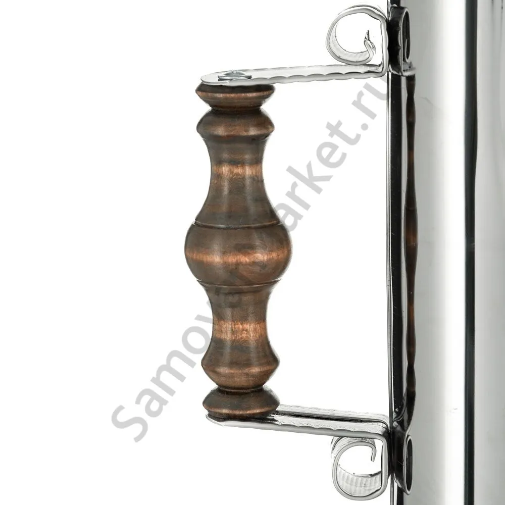 Труба для самовара серебристая с деревянной, состаренной ручкой в ассортименте 