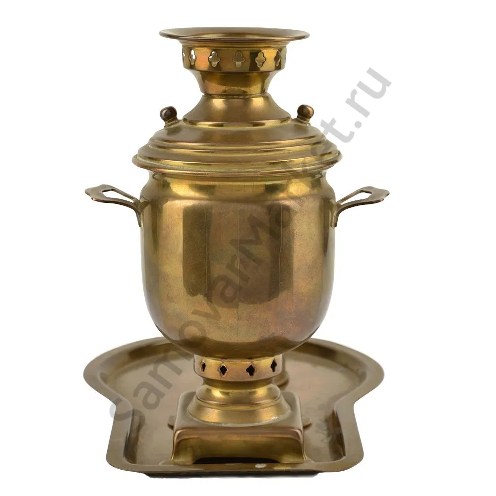 Самовар сувенирный с медалями в комплекте с капельником и подносом, патинированный