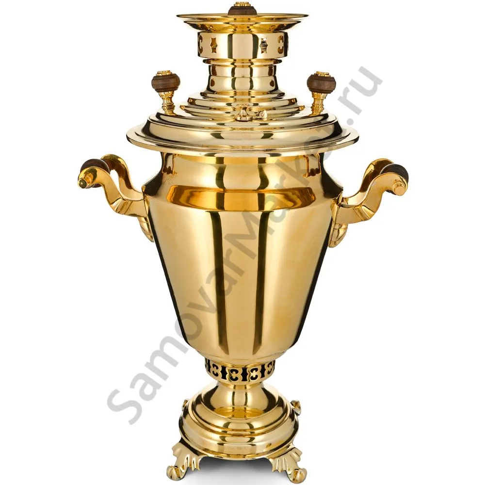 Самовар антикварный на дровах 3,5 литра формы «Рюмка» Н.А. Воронцова, золотой  Самовар антикварный на дровах 3,5 литра формы «Рюмка» Н.А. Воронцова, золотой