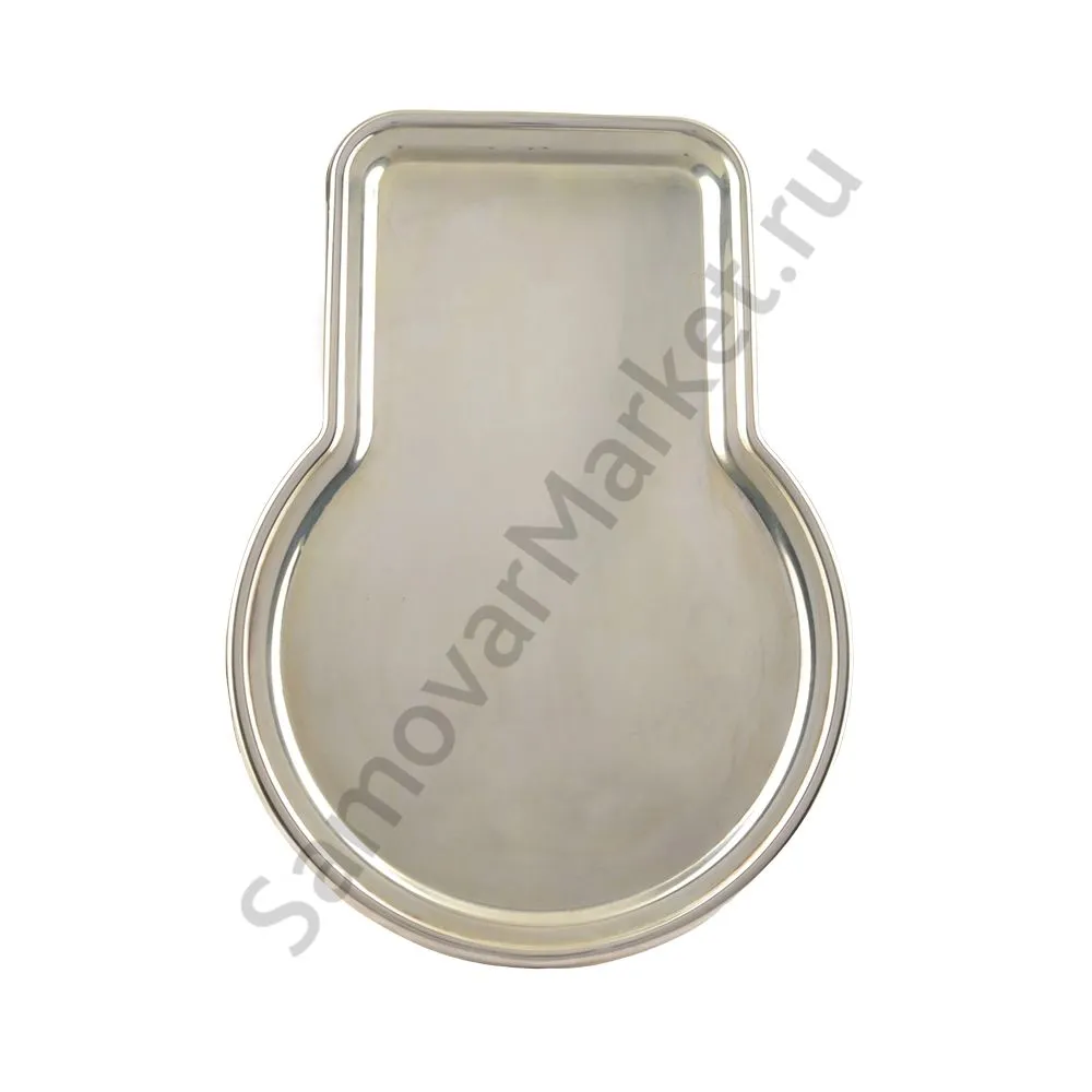 Поднос для самовара формы «Замочная скважина» средний, посеребренный