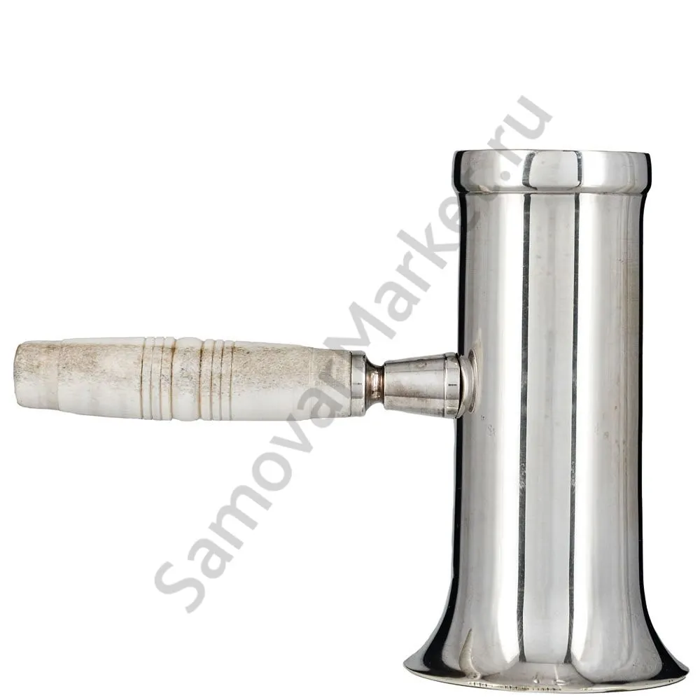 Самовар антикварный на дровах «Тет-а-тет» 1,9 литра формы «Рюмка» Маликова с трубой, серебрение Самовар антикварный на дровах «Тет-а-тет» 1,9 литра формы «Рюмка» Маликова с трубой, серебрение