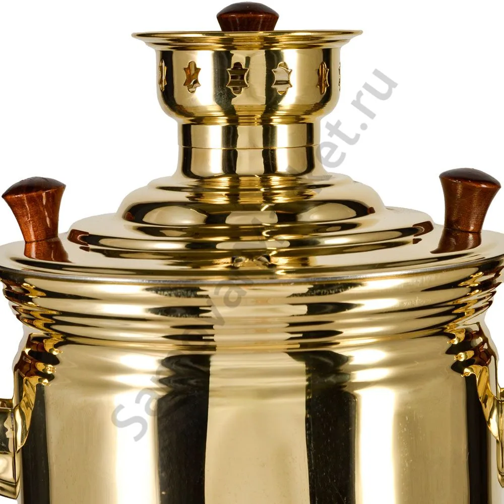 Самовар на дровах 7 литров формы «Банка», золотой, категория «Люкс» Самовар на дровах 7 литров формы «Банка», золотой, категория «Люкс»