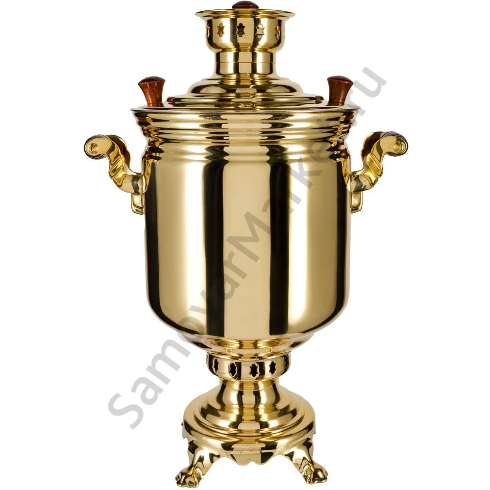 Самовар на дровах 7 литров формы «Банка», золотой, категория «Люкс» Самовар на дровах 7 литров формы «Банка», золотой, категория «Люкс»