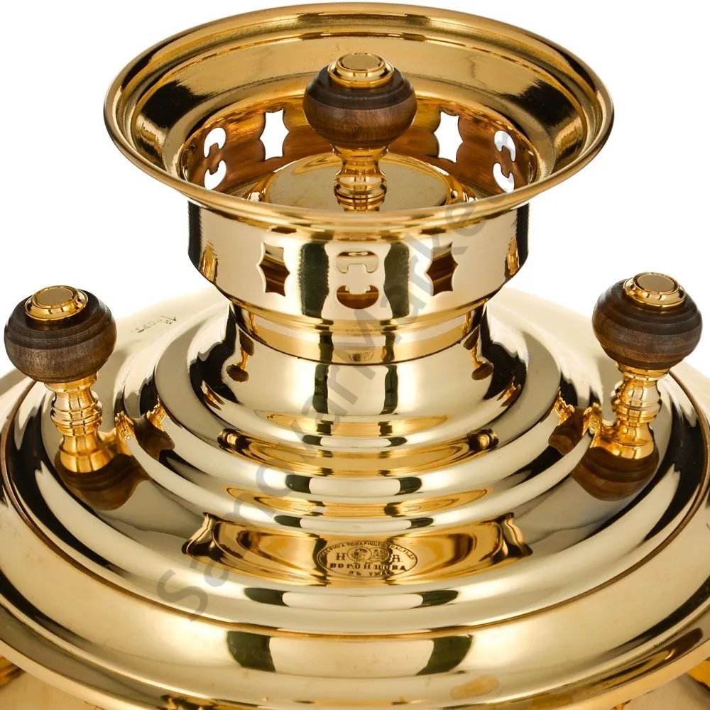 Самовар антикварный на дровах 3,5 литра формы «Рюмка» Н.А. Воронцова, золотой  Самовар антикварный на дровах 3,5 литра формы «Рюмка» Н.А. Воронцова, золотой