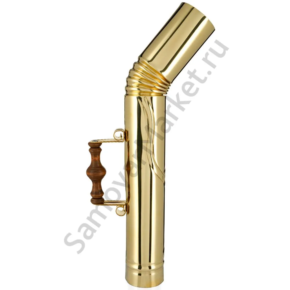 Труба для самовара золотая с состаренной деревянной ручкой в ассортименте  Труба для самовара золотая с состаренной деревянной ручкой в ассортименте