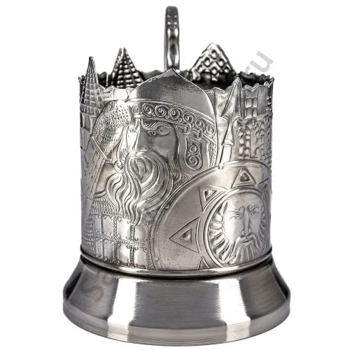 Подстаканник никелированный с чернью «Богатырская застава»