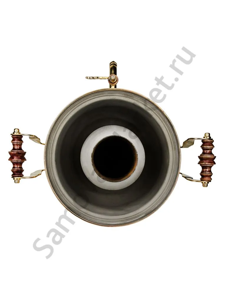 Самовар на дровах 7 литров формы «Банка с гербом РФ», золотой, категория «Люкс» Самовар на дровах 7 литров формы «Банка с гербом РФ», золотой, категория «Люкс»