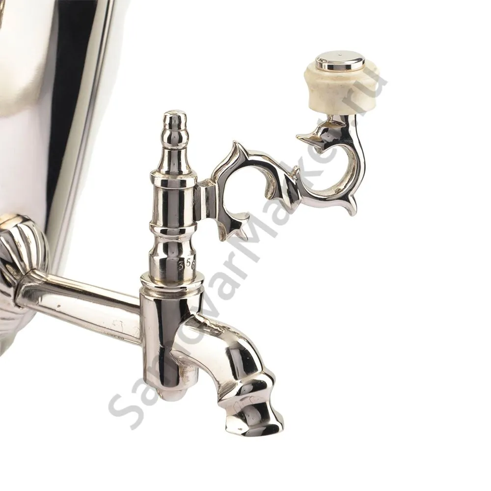 Самовар антикварный на дровах 3 литра формы «Рюмка гранная» ТПЗ, серебристый Самовар антикварный на дровах 3 литра формы «Рюмка гранная» ТПЗ, серебристый