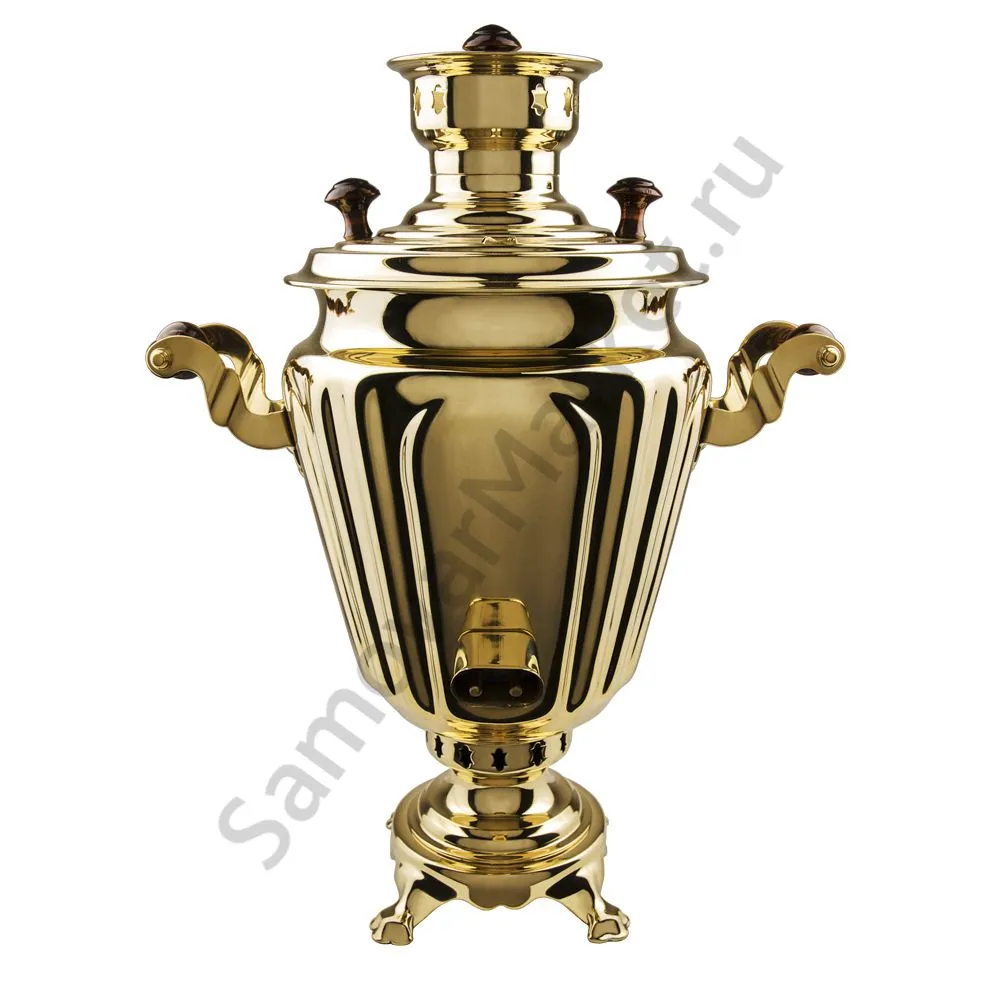 Самовар комбинированный 7 литров формы «Рюмка гранная», золотой, категория «Люкс» Самовар комбинированный 7 литров формы «Рюмка гранная», золотой, категория «Люкс»