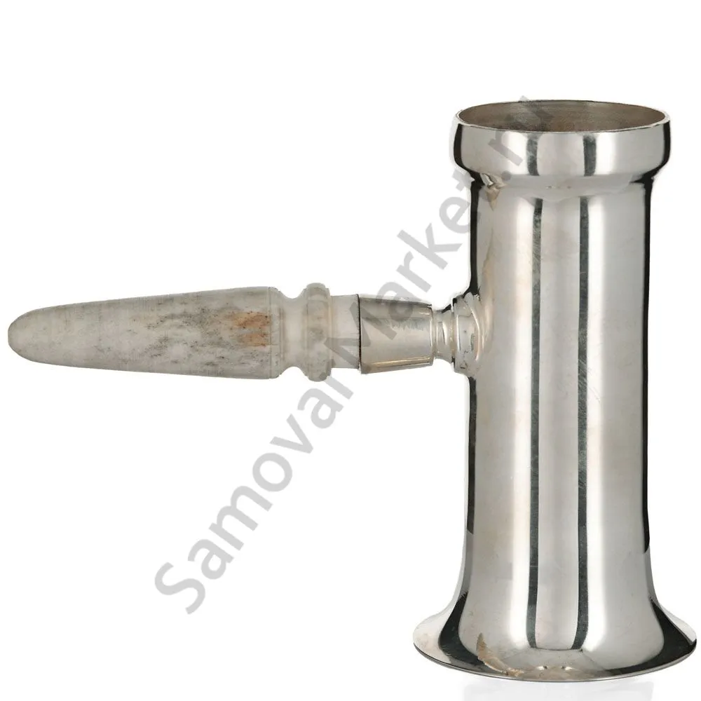 Самовар антикварный на дровах 1,2 литра формы «Репка» Ермилов,с трубой,фурнитура кость,посеребрённый