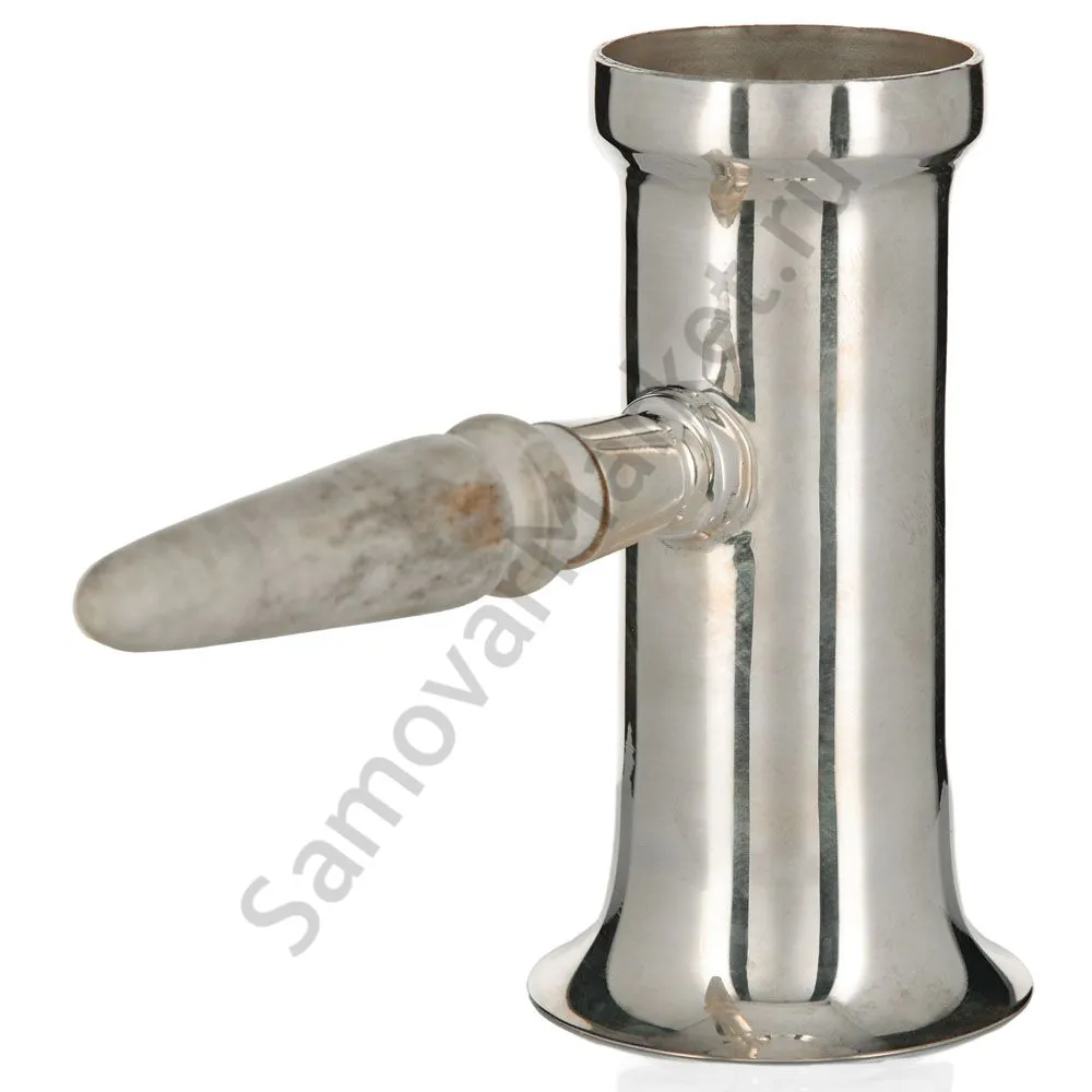 Самовар антикварный на дровах 1,2 литра формы «Репка» Ермилов,с трубой,фурнитура кость,посеребрённый