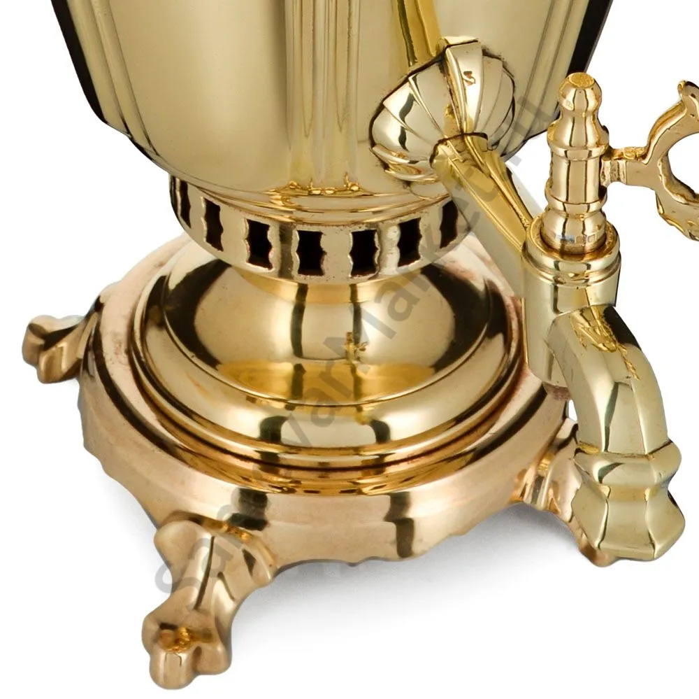 Самовар антикварный на дровах 6 литров формы «Рюмка гранная» Н.А. Воронцова, золотой Самовар антикварный на дровах 6 литров формы «Рюмка гранная» Н.А. Воронцова, золотой