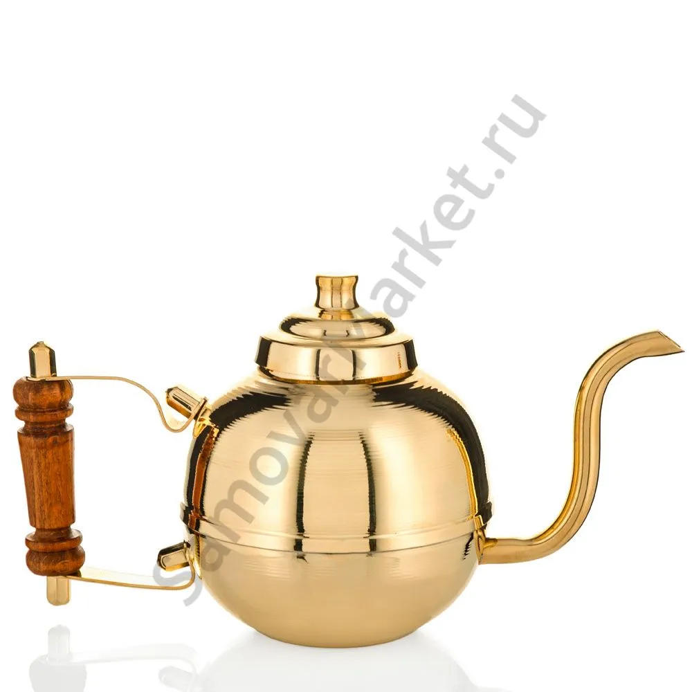 Чайник заварочный для самовара круглый 0,6 литра, золотой Чайник заварочный для самовара круглый 0,6 литра, золотой
