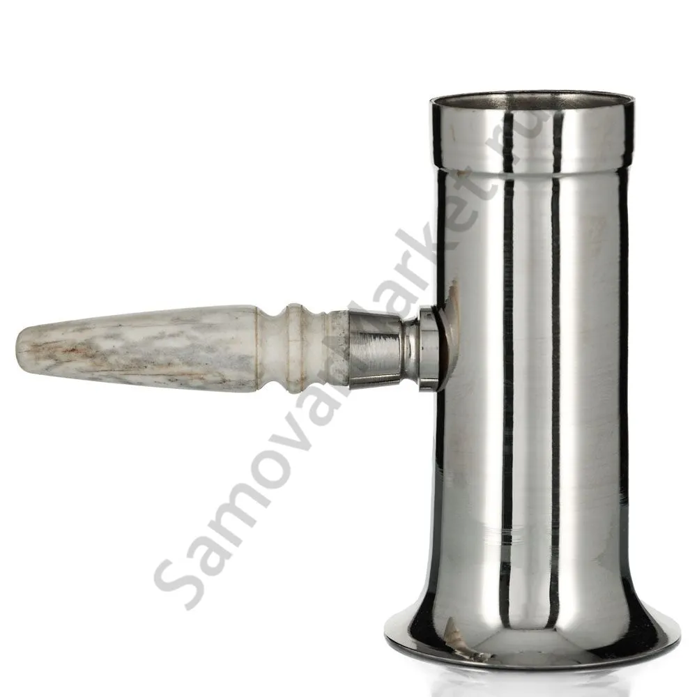 Самовар антикварный на дровах 1 литр формы «Рюмка » М.И.Фролов,с трубой,фурнитура кость, серебристый