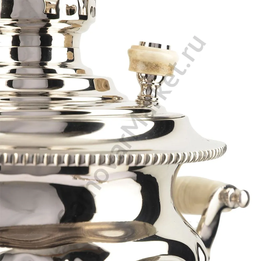 Самовар антикварный на дровах 3 литра формы «Рюмка гранная» ТПЗ, серебристый Самовар антикварный на дровах 3 литра формы «Рюмка гранная» ТПЗ, серебристый