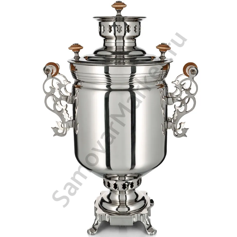 Самовар на дровах 5 литров формы «Банка гладкая», серебристый Самовар на дровах 5 литров формы «Банка гладкая», серебристый