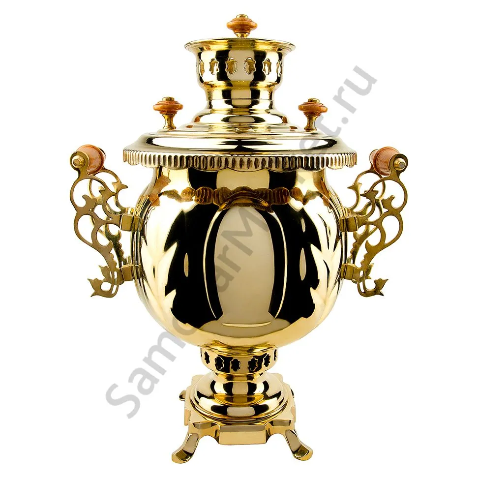 Самовар на дровах 4,5 литра формы «Шар», золотой Самовар на дровах 4,5 литра формы «Шар», золотой
